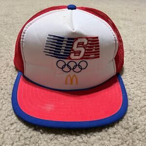 Vintage 1984 USA Olympics McDonald’s Red White Blue Trucker Hat